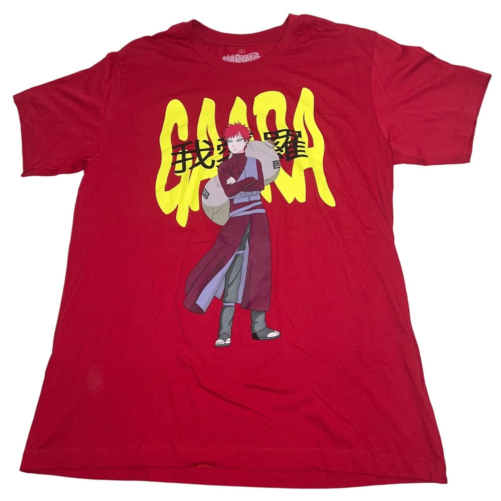 Naruto Shippuden Gaara Red Graphic T Shirt‎ Mens Size Large